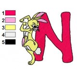 Winnie the Pooh Alphabet N Embroidery Design 02